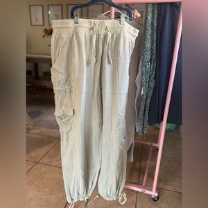 Women's Casual Drawstring Pants - Green